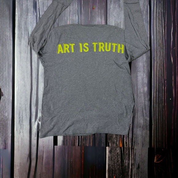 Zadig Voltaire Monastir ML Mens Grey Long Sleeve Henley Shirt Sz XS Art Is Truth - Picture 1 of 16